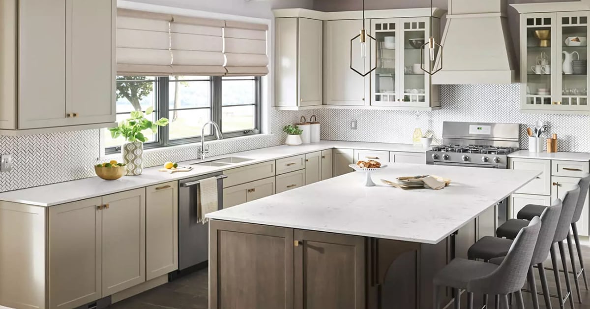 Bright kitchen with clean laminate countertops