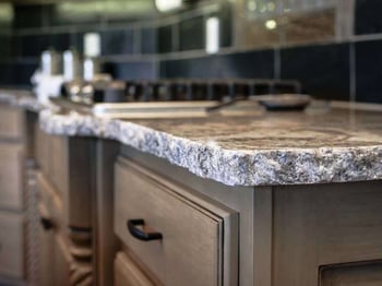 Countertop with a chiselled edge.