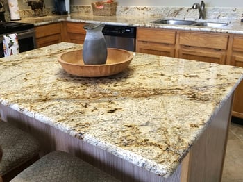 Countertop with a full bullnose edge.